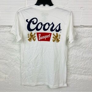 NWOT TEE LUV COORS BANQUET cotton white short sleeve unisex shirt size small